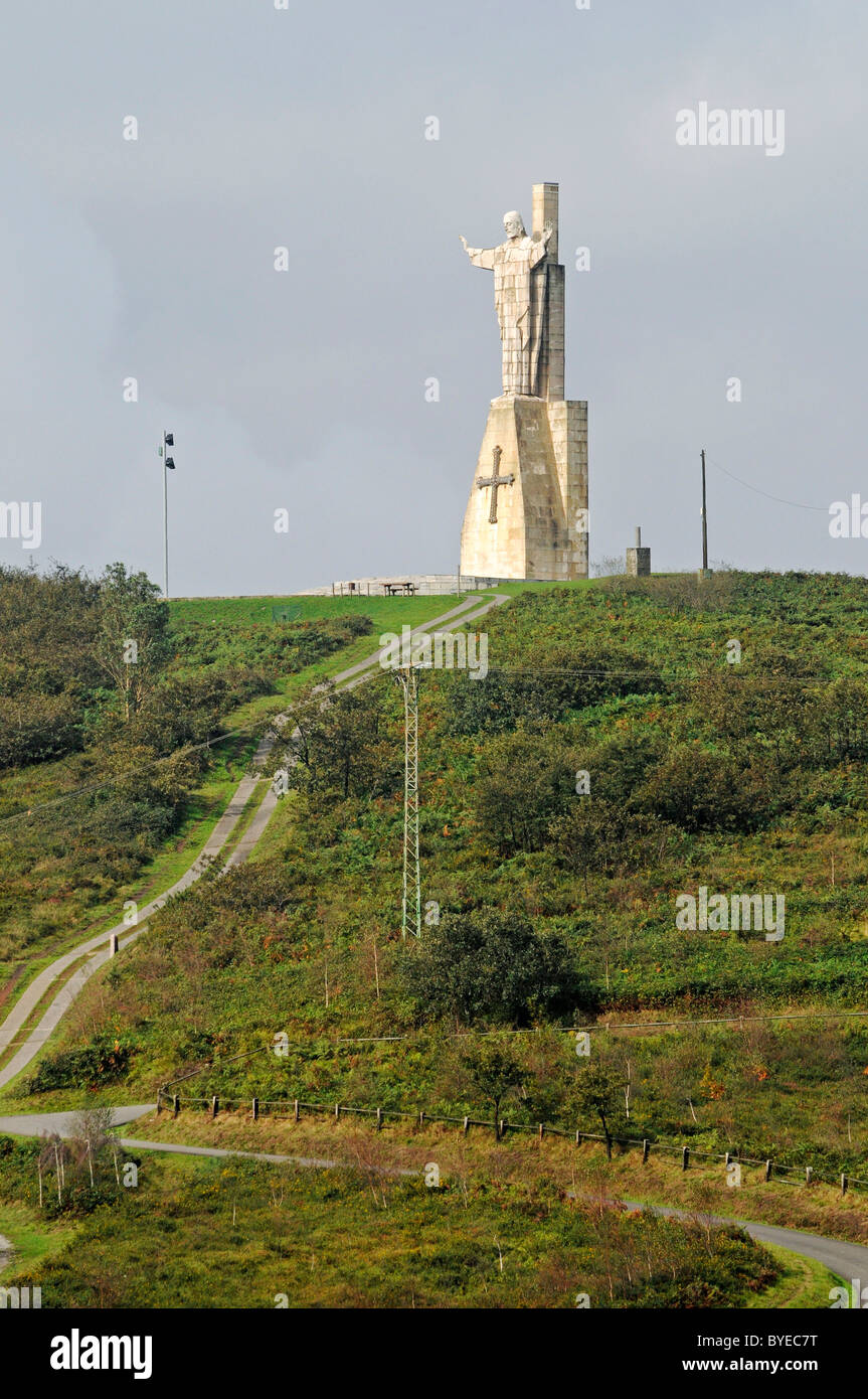 Statue of Jesus, Monte Naranco, Oviedo, Asturias, Spain, Europe Stock Photo