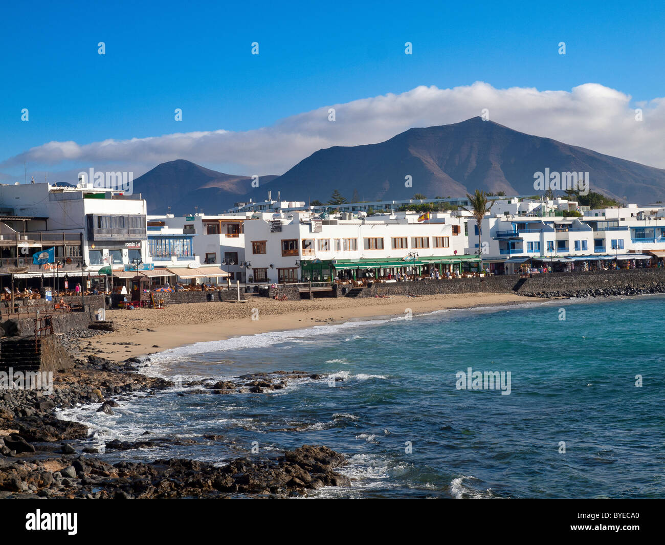 Playa Blanca Or White Beach In The Centre Of Playa Blanca