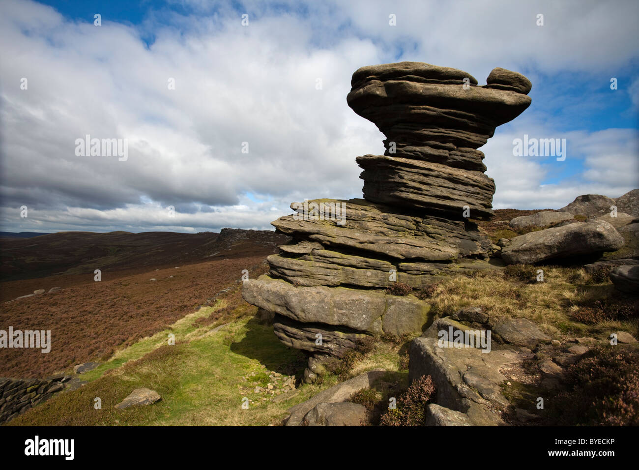 Rock Formation known as 'The Salt Cellar' on Derwent Edge Peak District