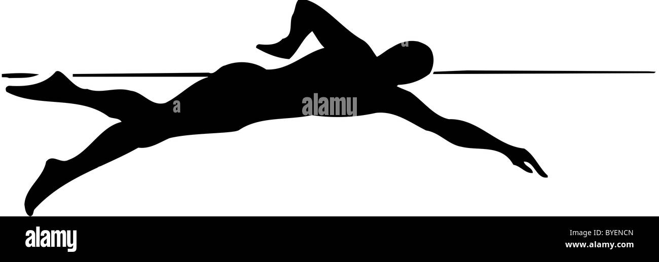 Silhouette of swimmer Black and White Stock Photos & Images - Alamy
