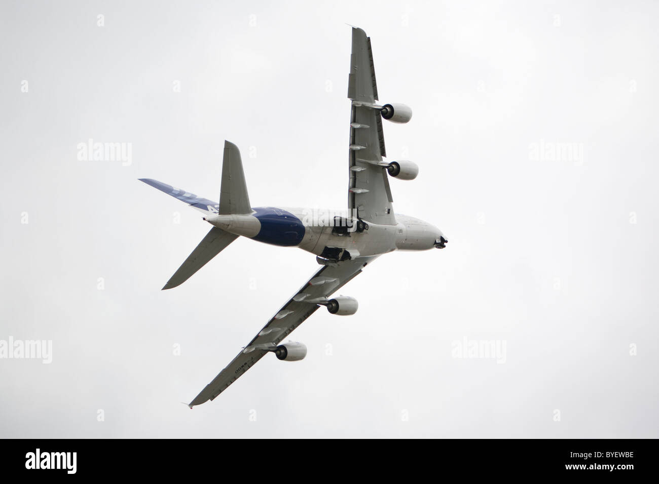 Airbus A380 world's largest commercial double two deck aircraft Farnborough Airshow England Stock Photo