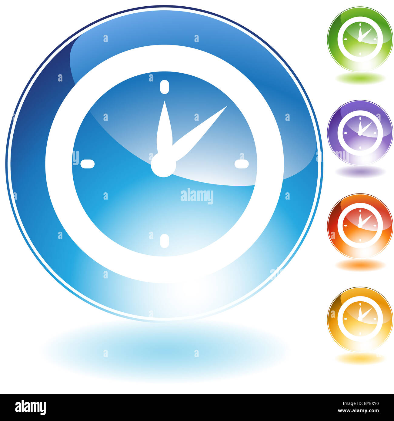 Clock timer isolated on a white background Stock Photo - Alamy