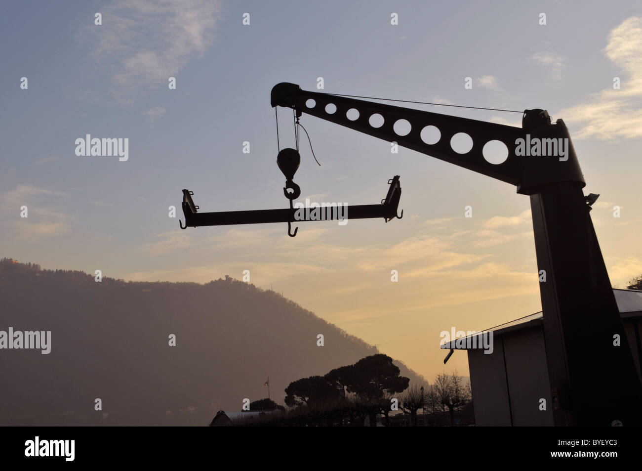Crane lifting a boat hi-res stock photography and images - Alamy