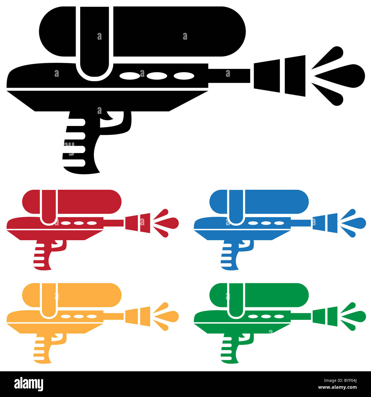 Set of 5 water / paint guns in different colors Stock Photo Alamy