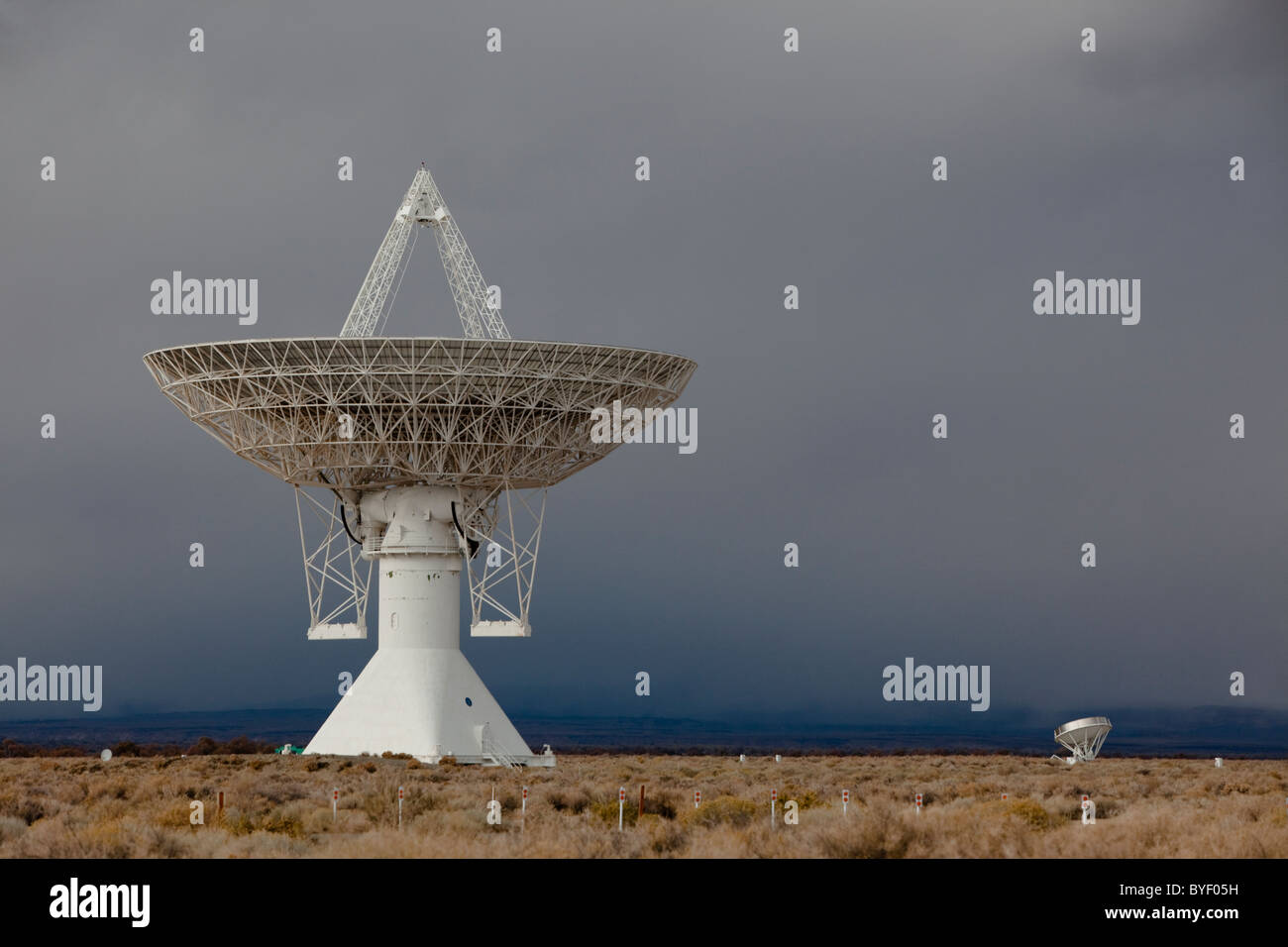 Radio observatory telescopes , Owens Valley , California Stock Photo