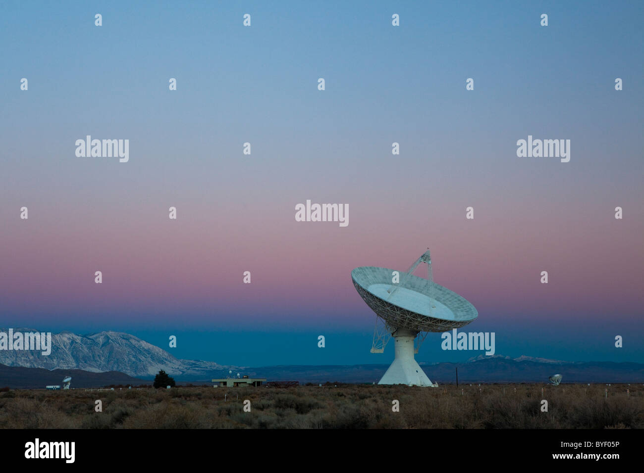 Dawn at the Radio observatory telescopes , Owens Valley , California