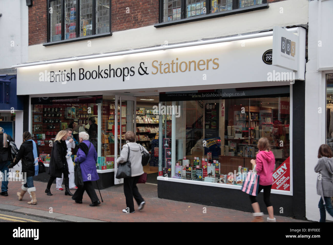 The British Bookshops & Stationers outlet in Richmond Upon Thames, UK. Stock Photo