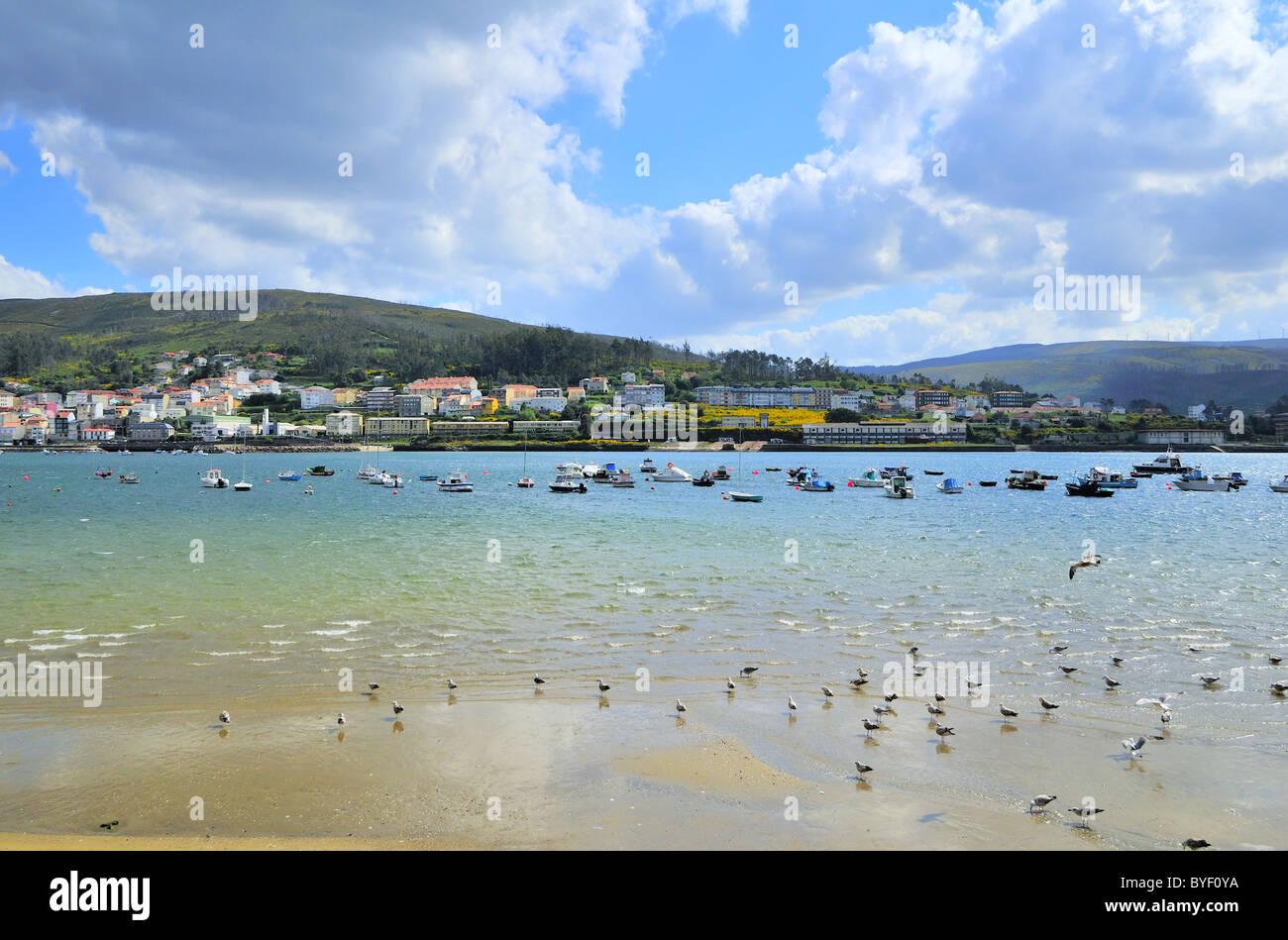 landscape of Galicia coast near cape Finisterra Stock Photo