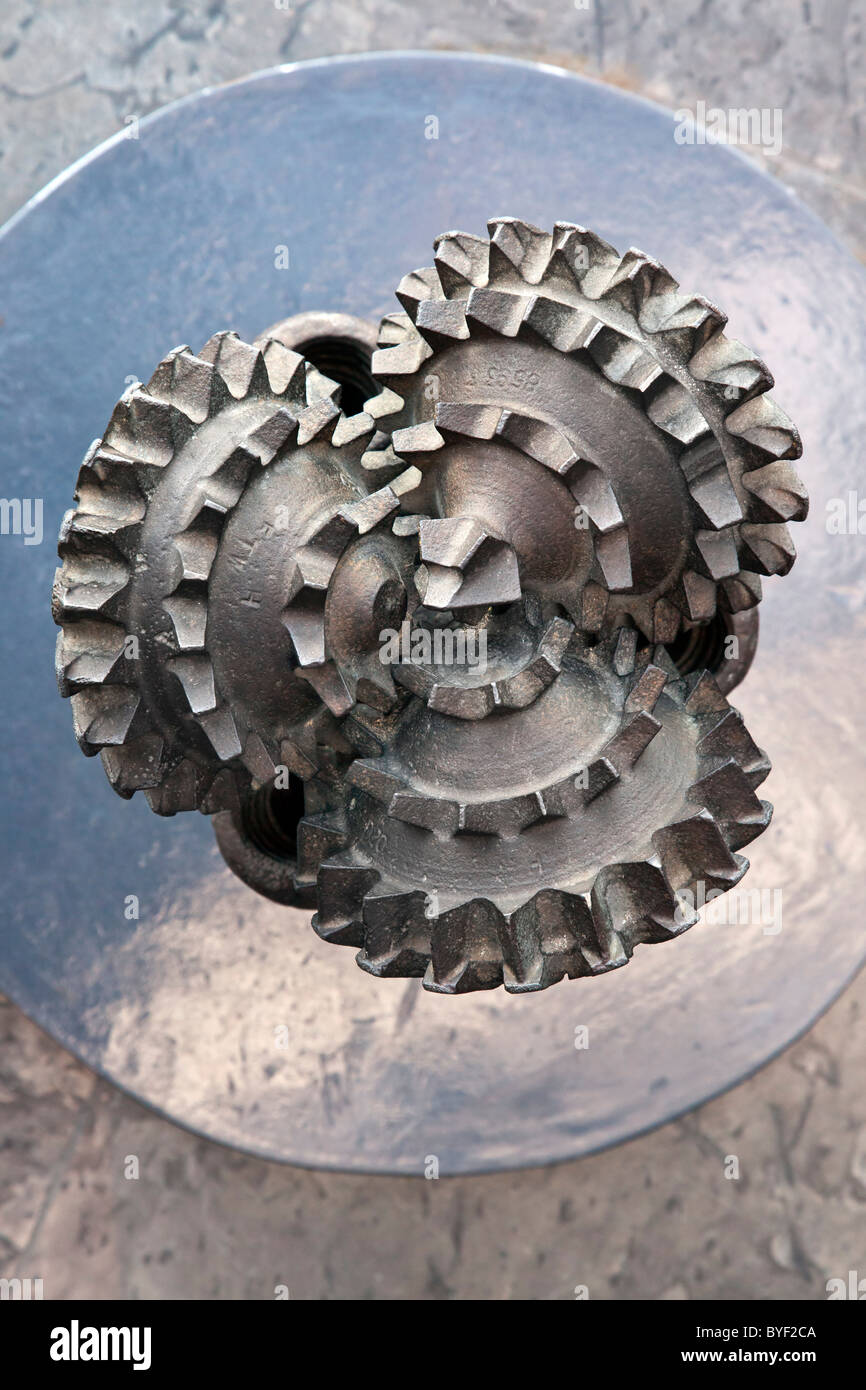 Rotary cone drill bit as used in the petroleum industry Stock Photo