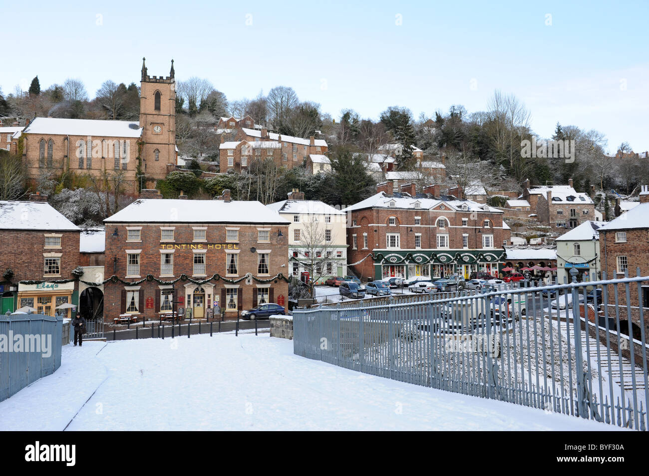 Ironbridge in winter shropshire Stock Photo