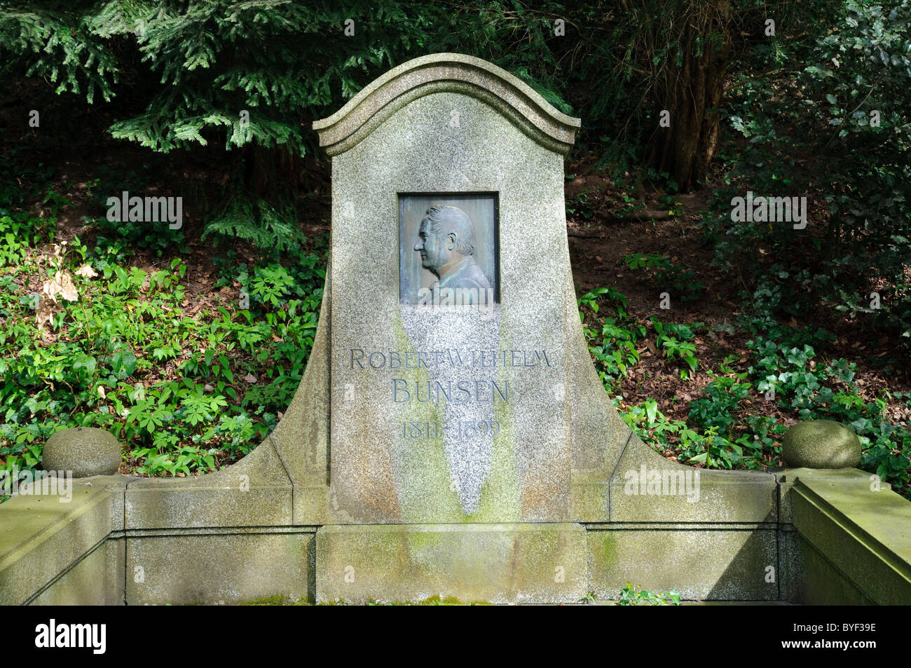 Heidelberg, Bergfriedhof (graveyard), tomb of Bunsen, Baden-Wurttemberg, Germany Stock Photo
