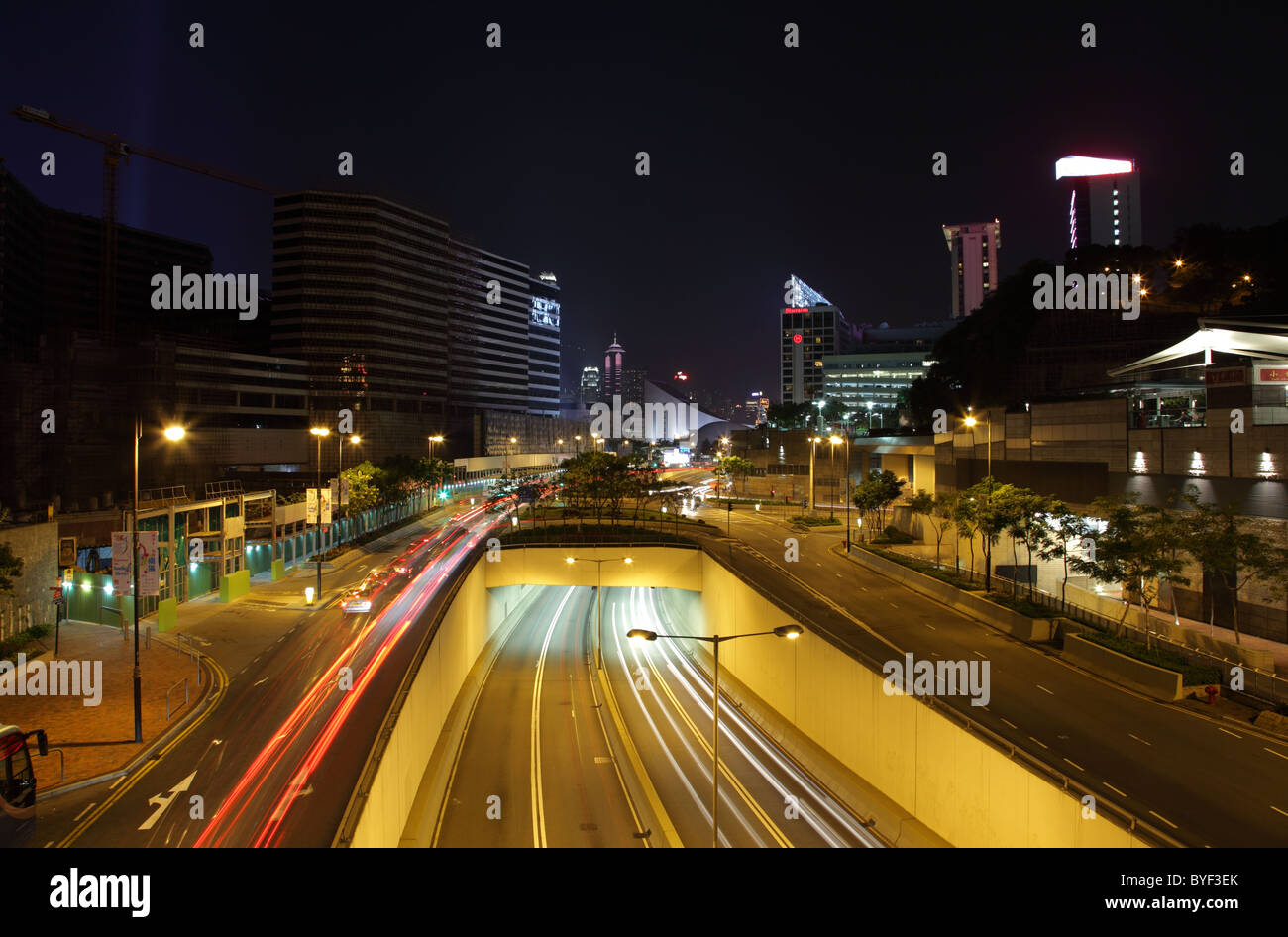 Street in Hong Kong Kowloon at night Stock Photo - Alamy
