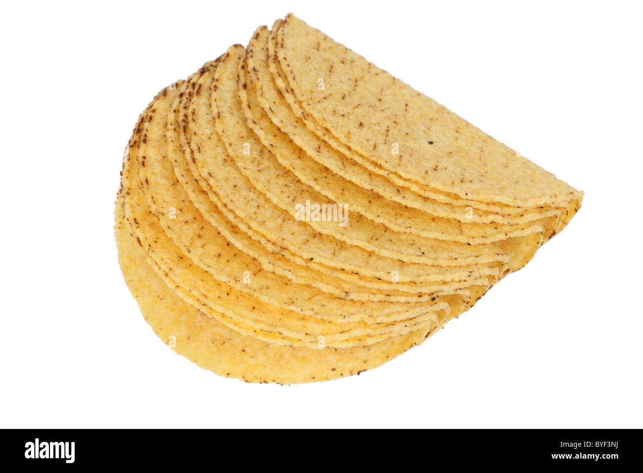 Taco shells isolated over white background Stock Photo