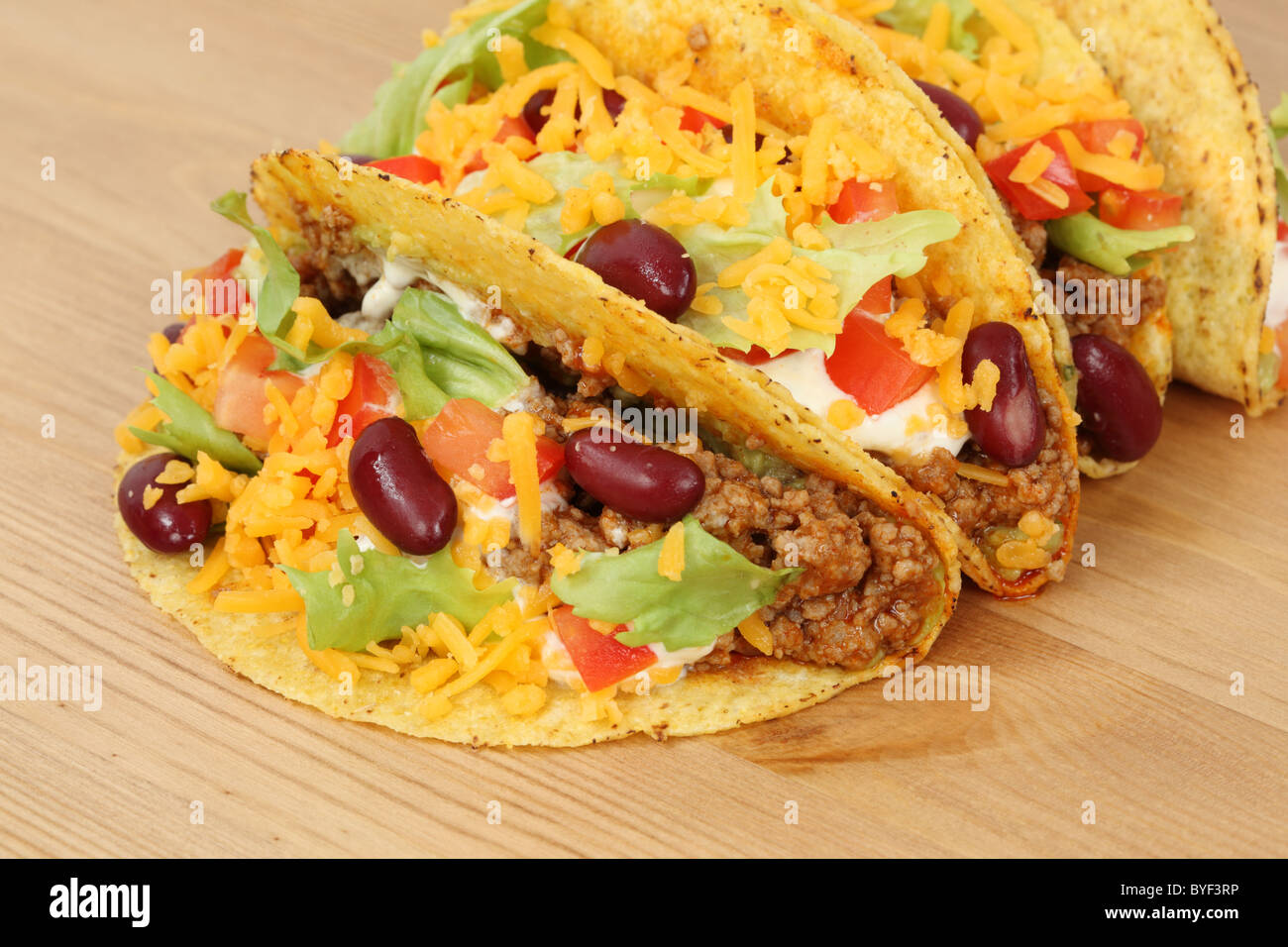 Closeup of Delicious Mexican Tacos Stock Photo