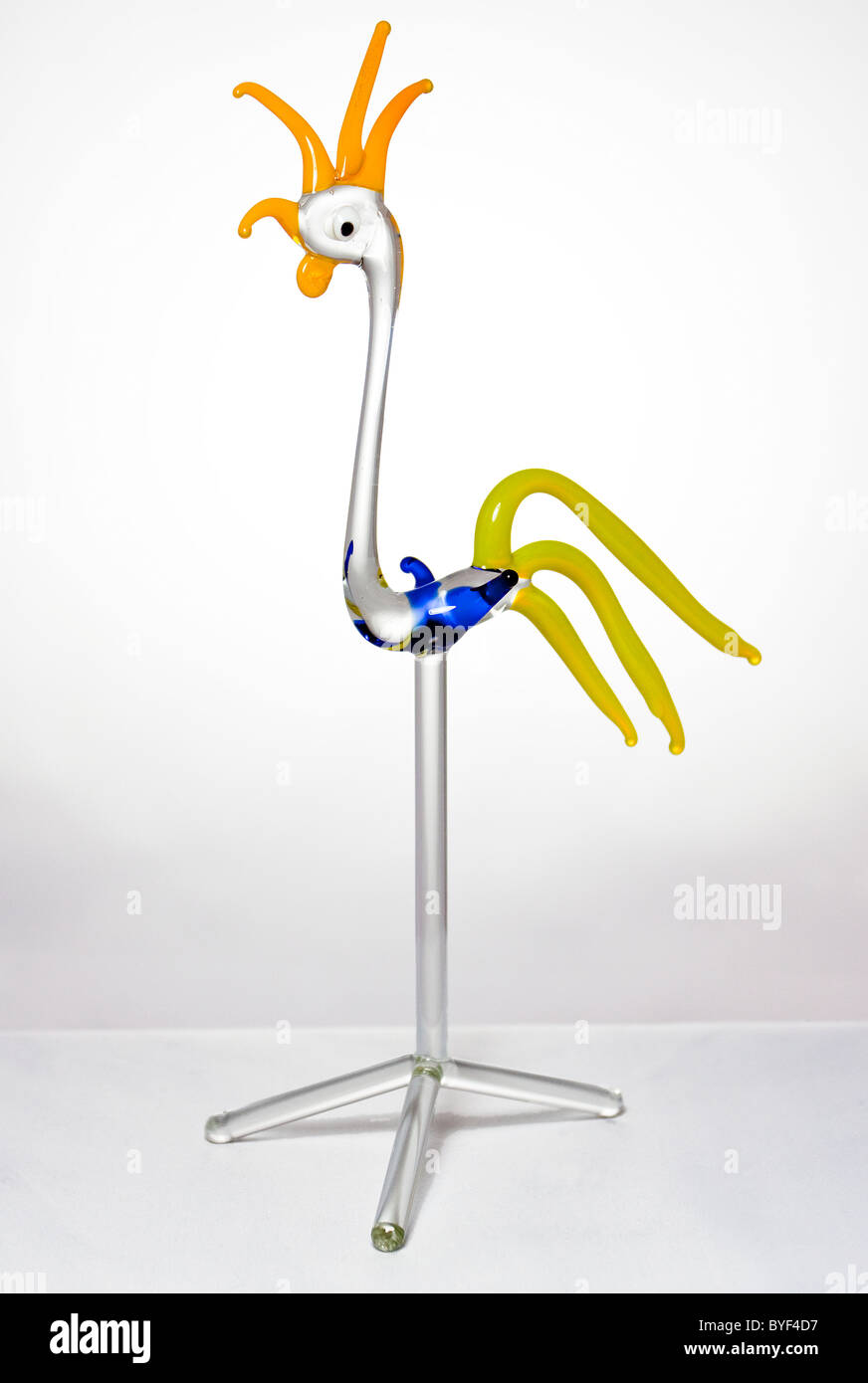 Glass animal sculpture from the 70s Stock Photo