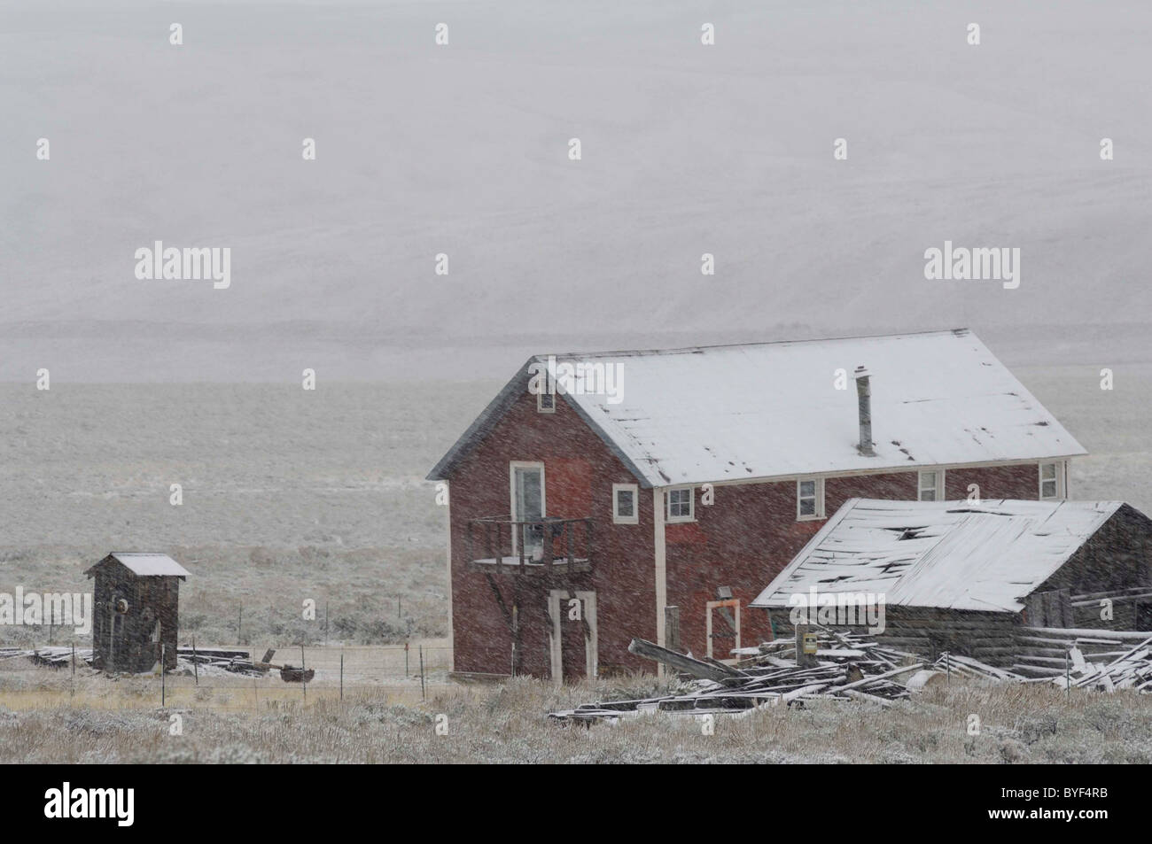 Gilmore, Idaho, Ghost Town, winter, snow, cabin Stock Photo Alamy
