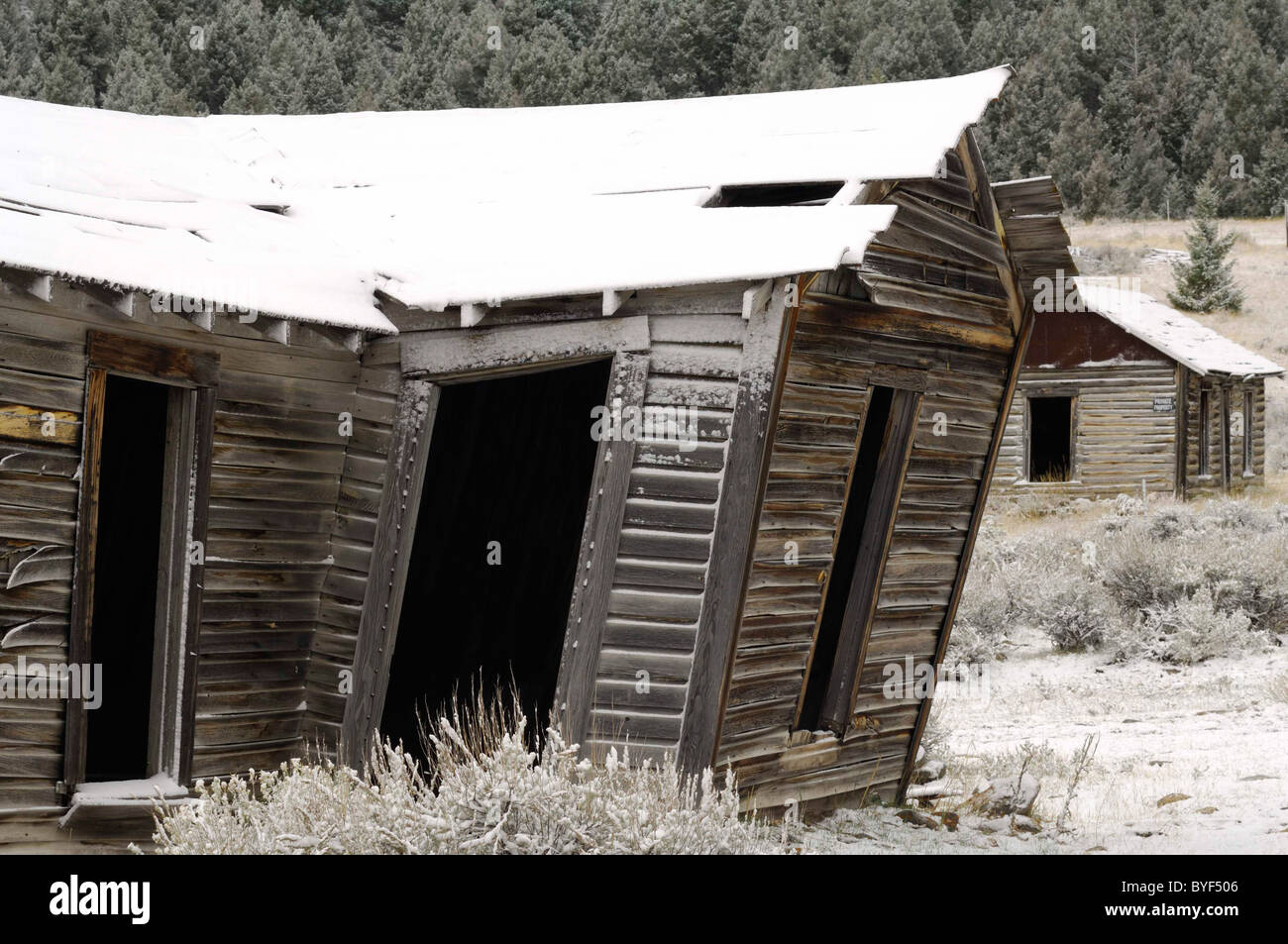 Gilmore, Idaho, Ghost Town, winter, snow, cabin Stock Photo Alamy