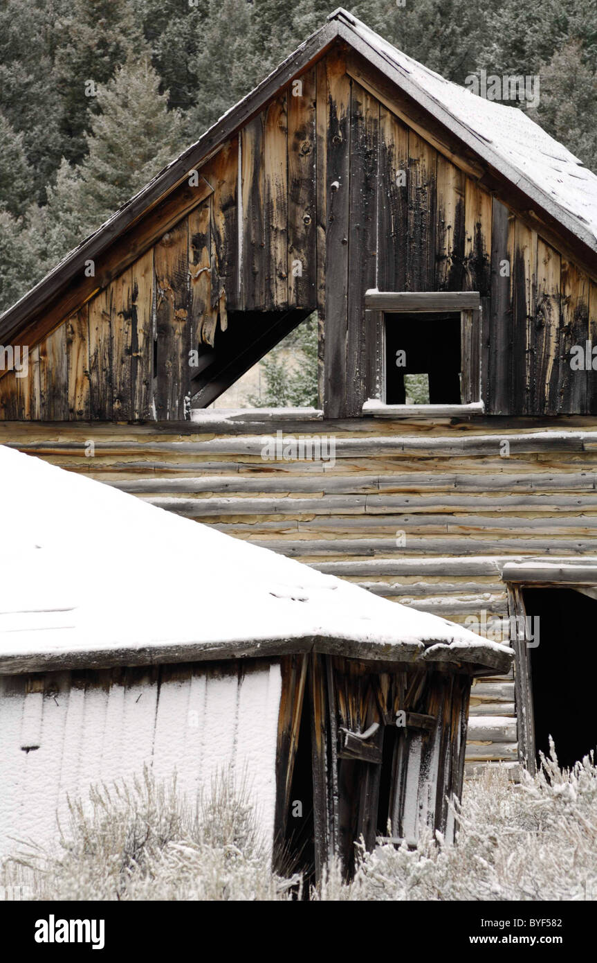 Gilmore, Idaho, Ghost Town, winter, snow, cabin Stock Photo Alamy