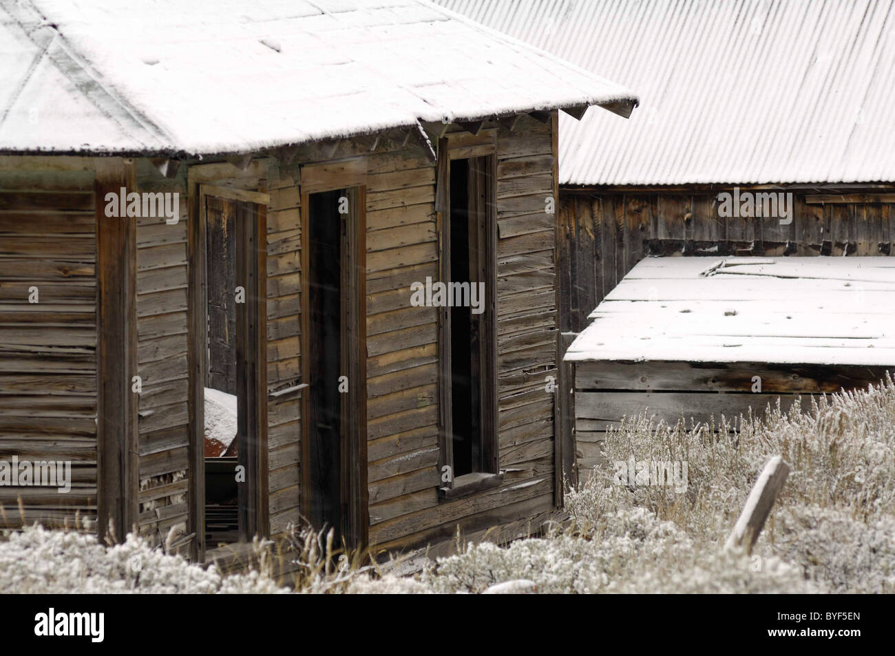 Gilmore, Idaho, Ghost Town, winter, snow, cabin Stock Photo Alamy
