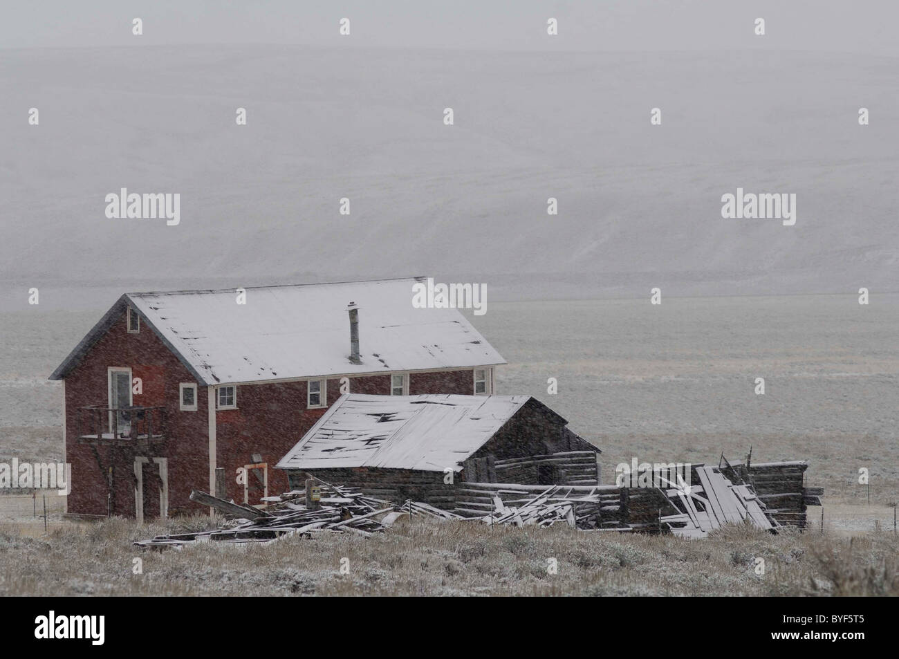 Gilmore, Idaho, Ghost Town, winter, snow, cabin Stock Photo Alamy