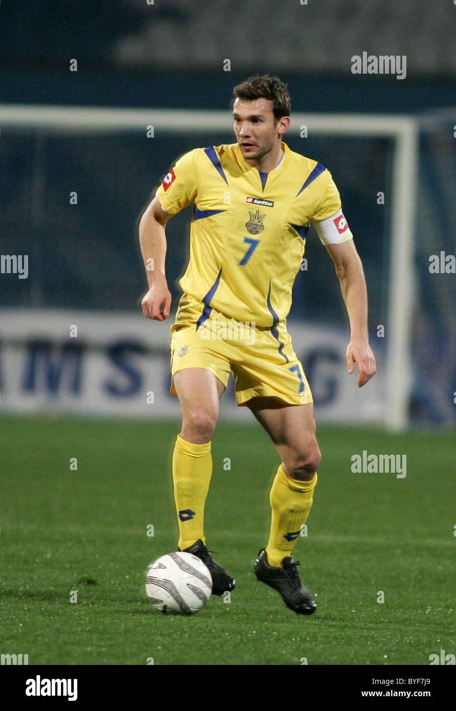 Andriy Shevchenko (no.7) of Chelsea playing for the Ukraine