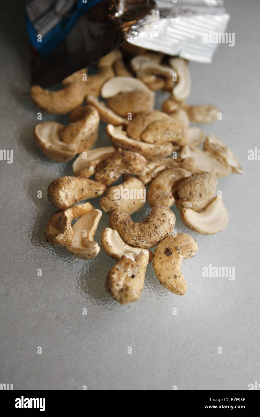 image of cashews covered in sea salt and cracked black pepper Stock Photo Alamy