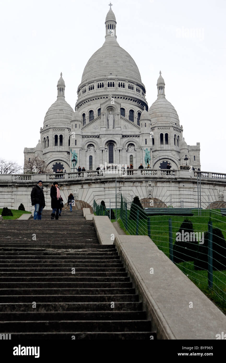 View of The Basilique du Sacré-Cœur, Paris, France Stock Photo