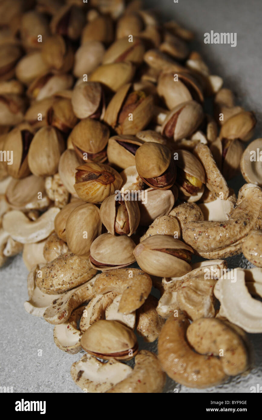 close up of pistachios and cashews Stock Photo Alamy