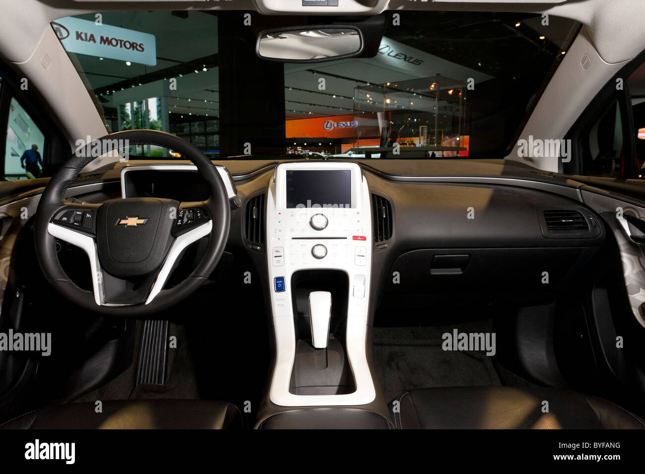 Chevrolet Volt interior at the 2011 North American International Auto Show in Detroit Stock Photo