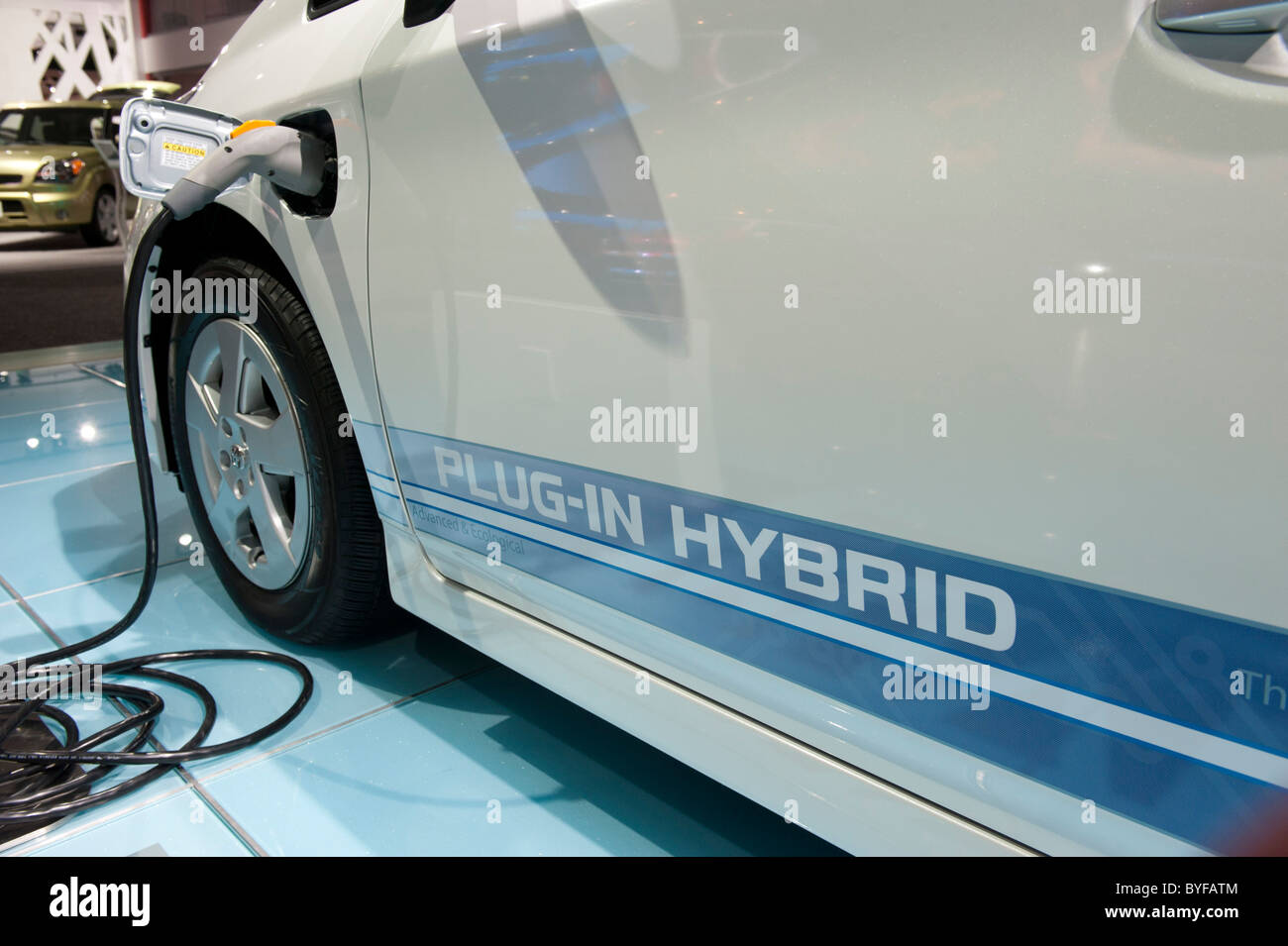 2012 Toyota Prius plug-in hybrid at the 2011 North American International Auto Show in Detroit Michigan USA Stock Photo