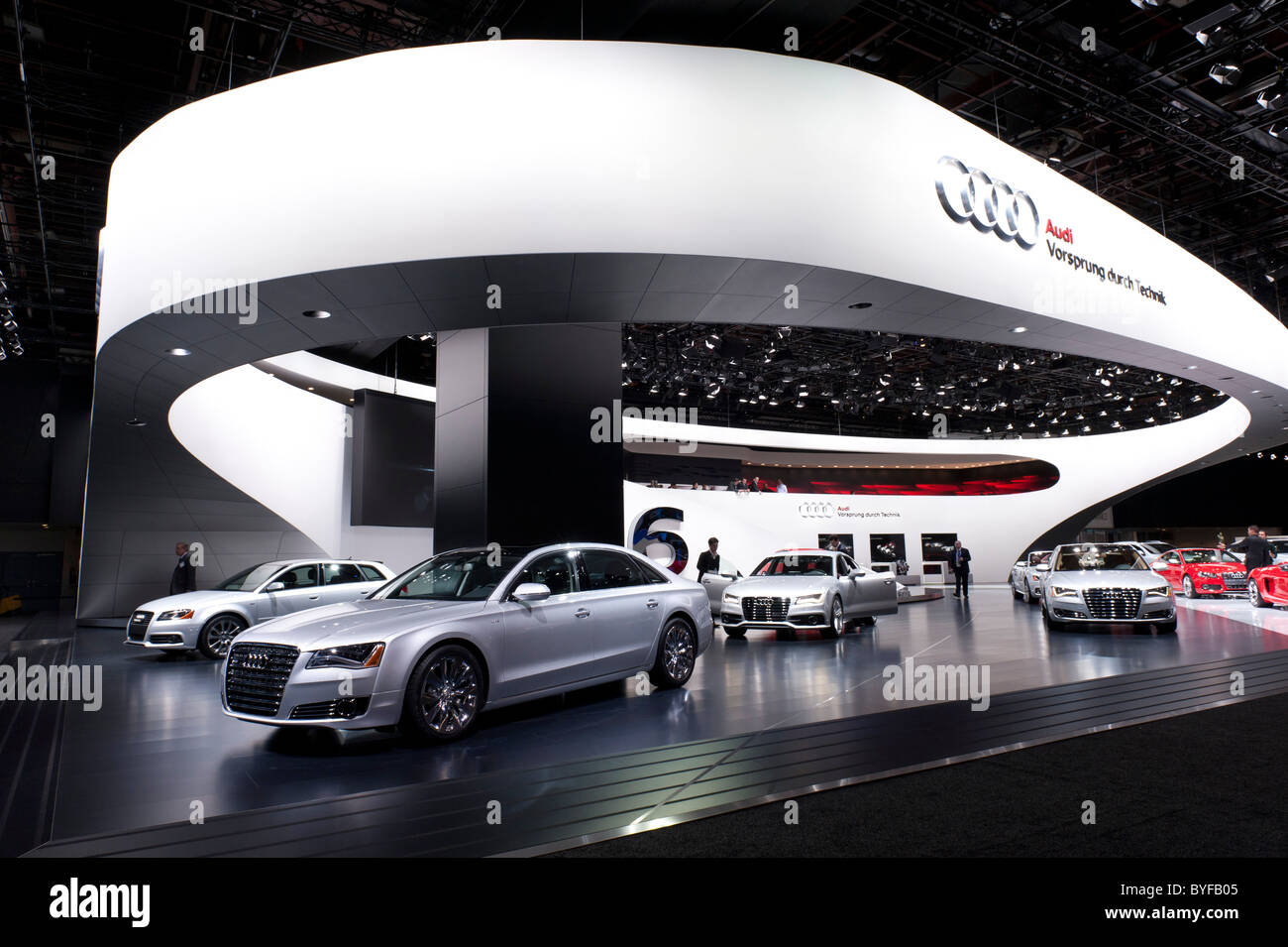 Audi display at the 2011 North American International Auto Show in Detroit Stock Photo