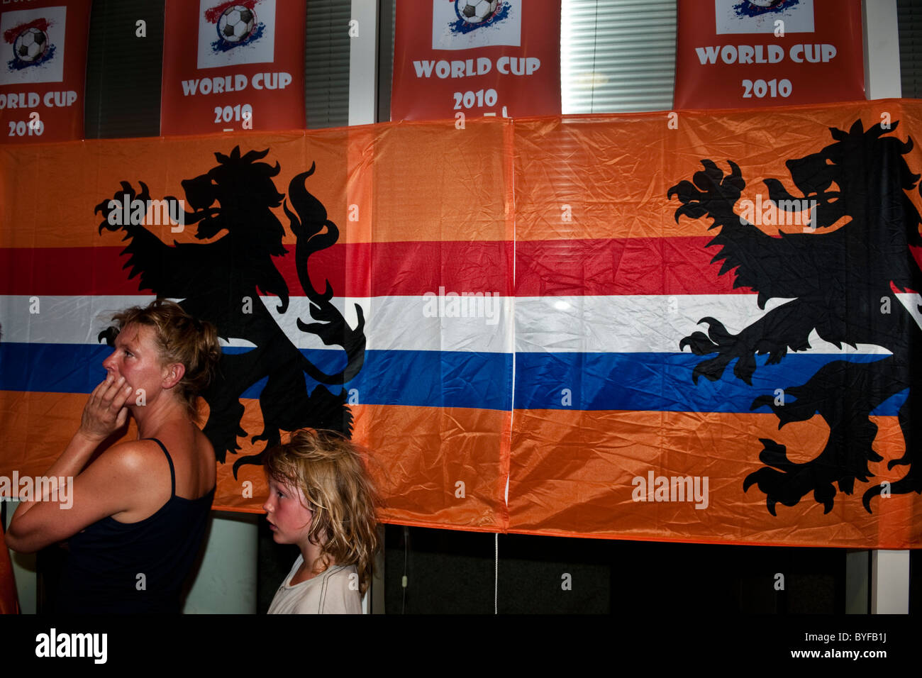 July 12, 2010 World Cup Final between Spain and the Netherlands at the Dutch embassy in Bangkok. Stock Photo