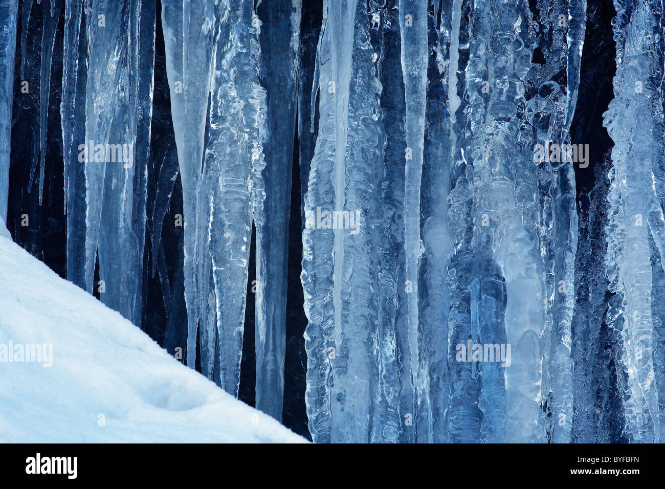 Icicles in Washington state's North Cascades National Park Stock Photo