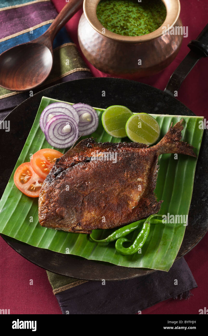 Pomfret recheado Spiced stuffed pomfret fish Goa Food Stock Photo Alamy