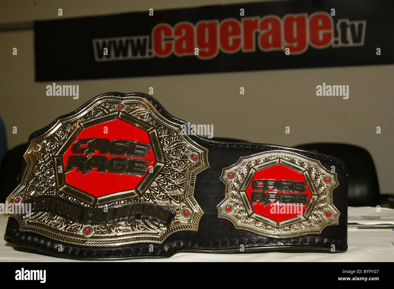 Championship belts Press conference for Cage Rage, which will return to  Wembley Arena on 10.02.07 London, England - 09.02.07 Stock Photo - Alamy