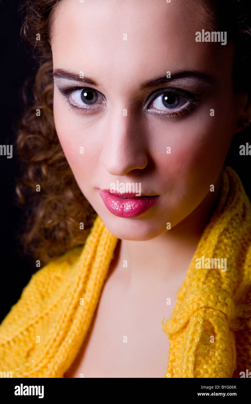 an young beautiful woman close up portrait Stock Photo - Alamy