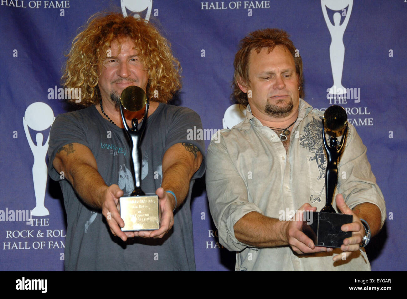 Michael Anthony and Sammy Hagar of Van Halen Rock & Roll Hall of Fame  Induction Ceremony held at the Waldorf-Astoria Hotel New Stock Photo - Alamy