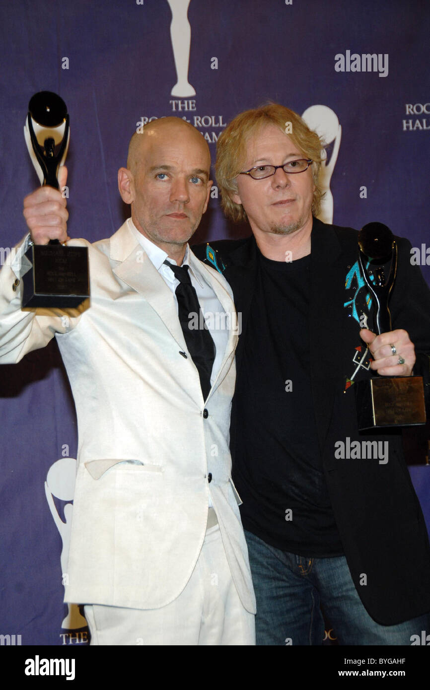 Michael Stipe and Mike Mills of REM Rock & Roll Hall of Fame Induction