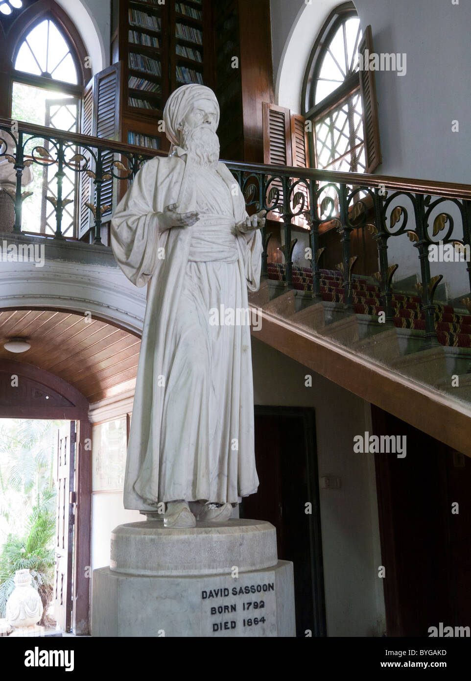 A statue of David Sassoon in the library and reading room in Mumbai India Stock Photo