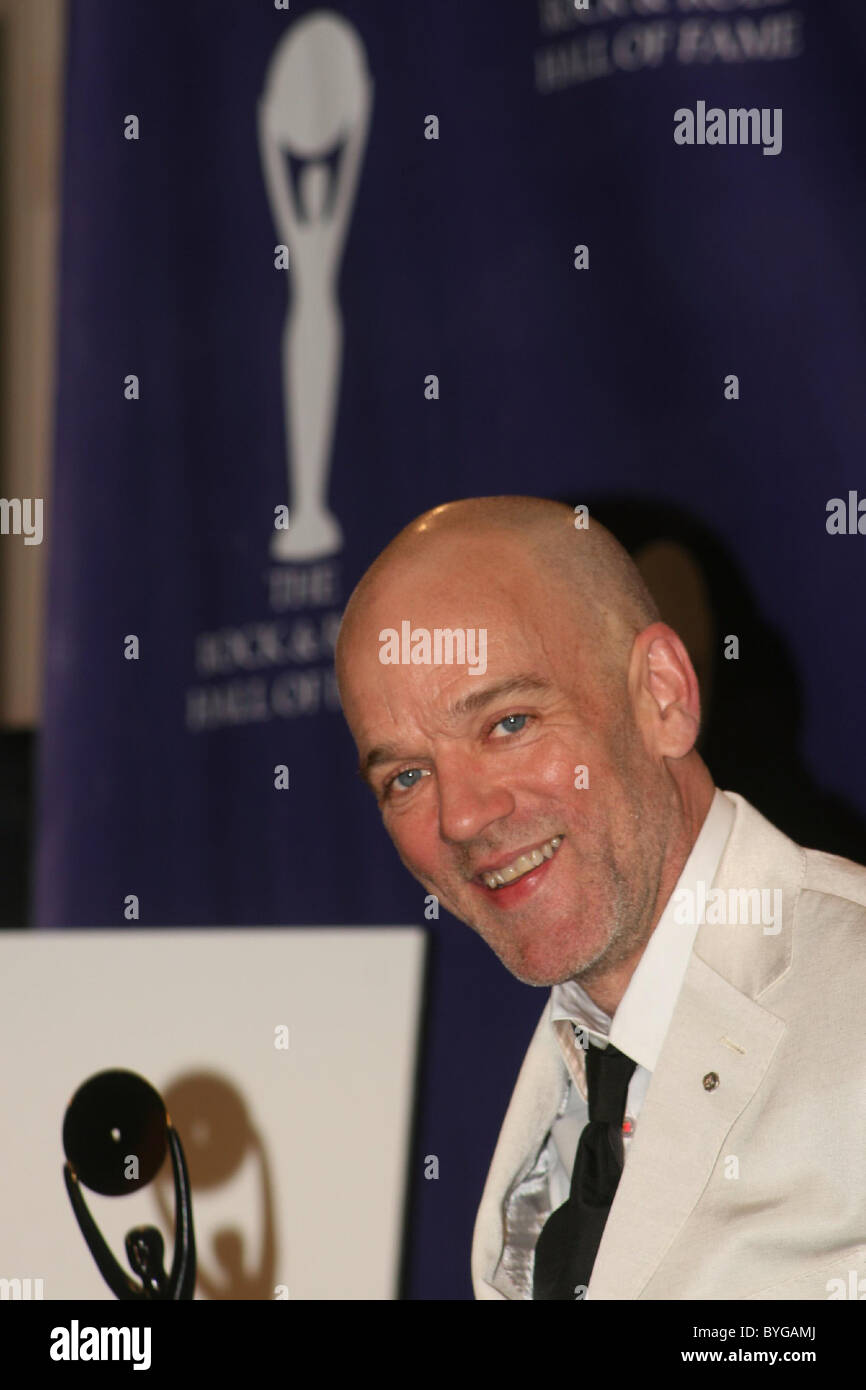 Michael Stipe of REM Rock & Roll Hall of Fame Induction Ceremony held