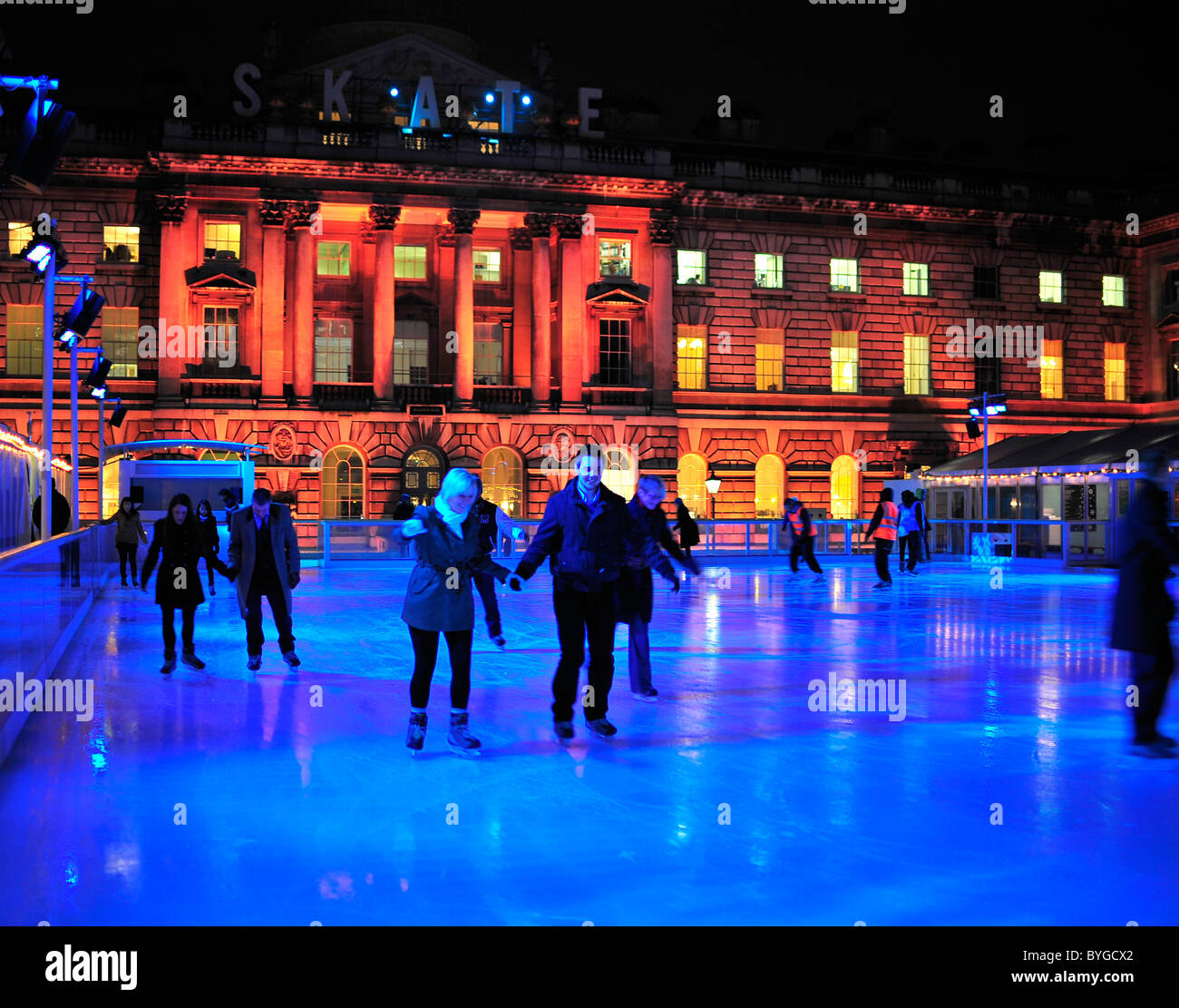 Ice Skating at Somerset House, London Stock Photo Alamy