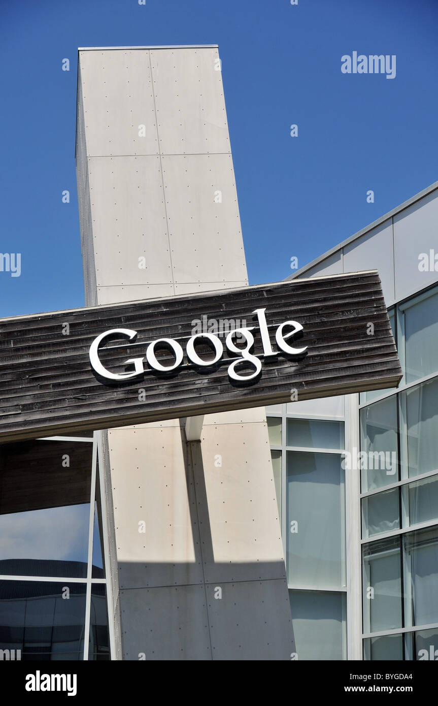 The Googleplex - Silicon Valley Headquarters of Google, Mountain View California Stock Photo