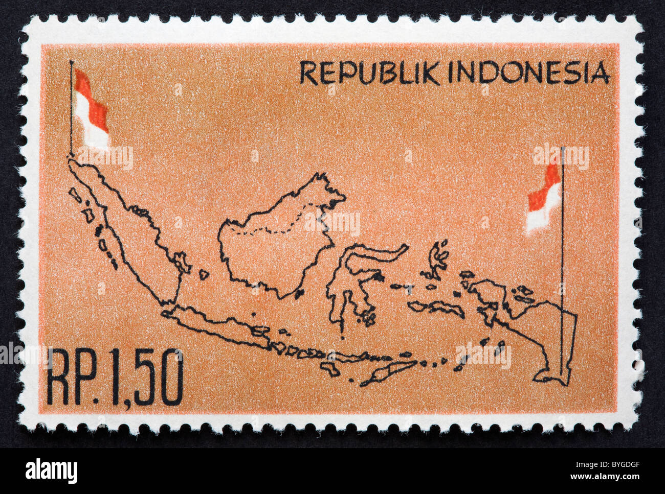Indonesian postage stamp Stock Photo