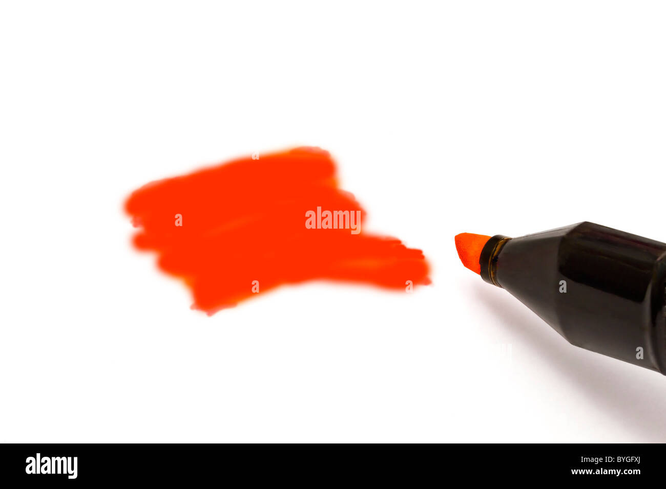 Red highlighter isolated on white background Stock Photo Alamy