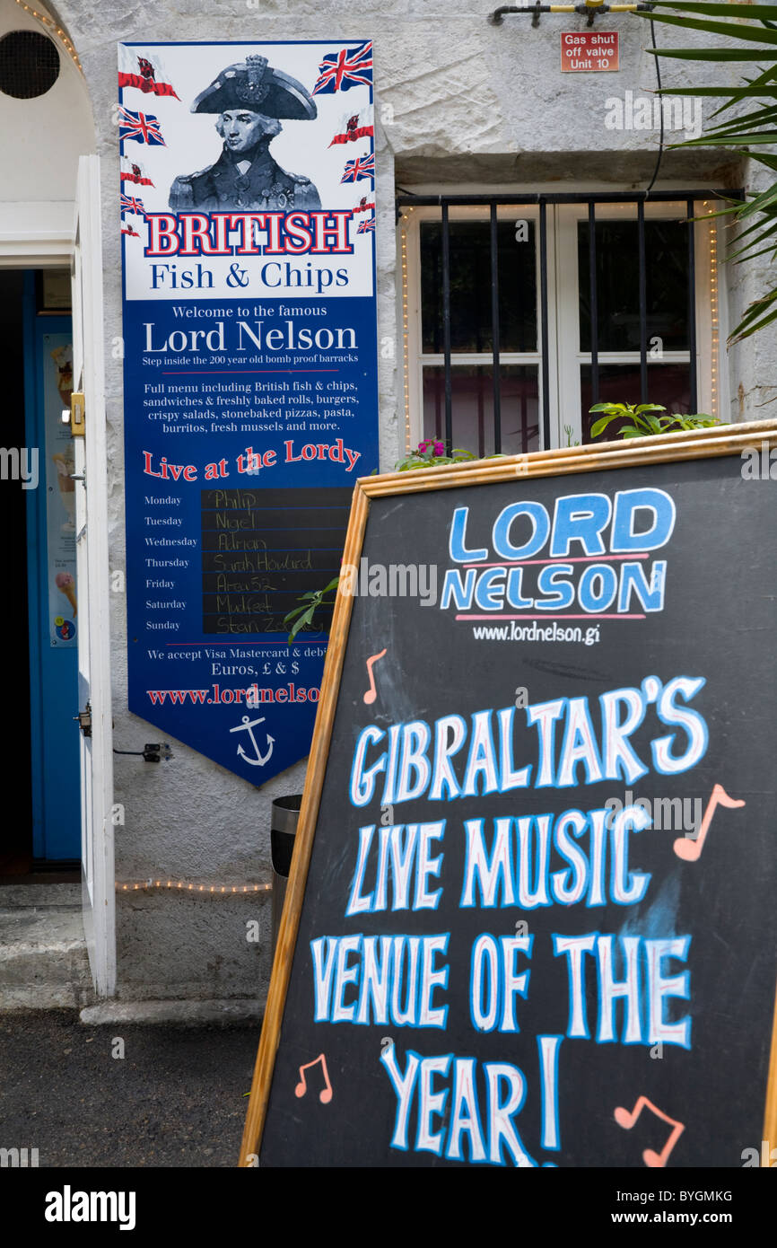 Pub Black Boards Menu Of Live Music And Fish Chips Food Outdoor