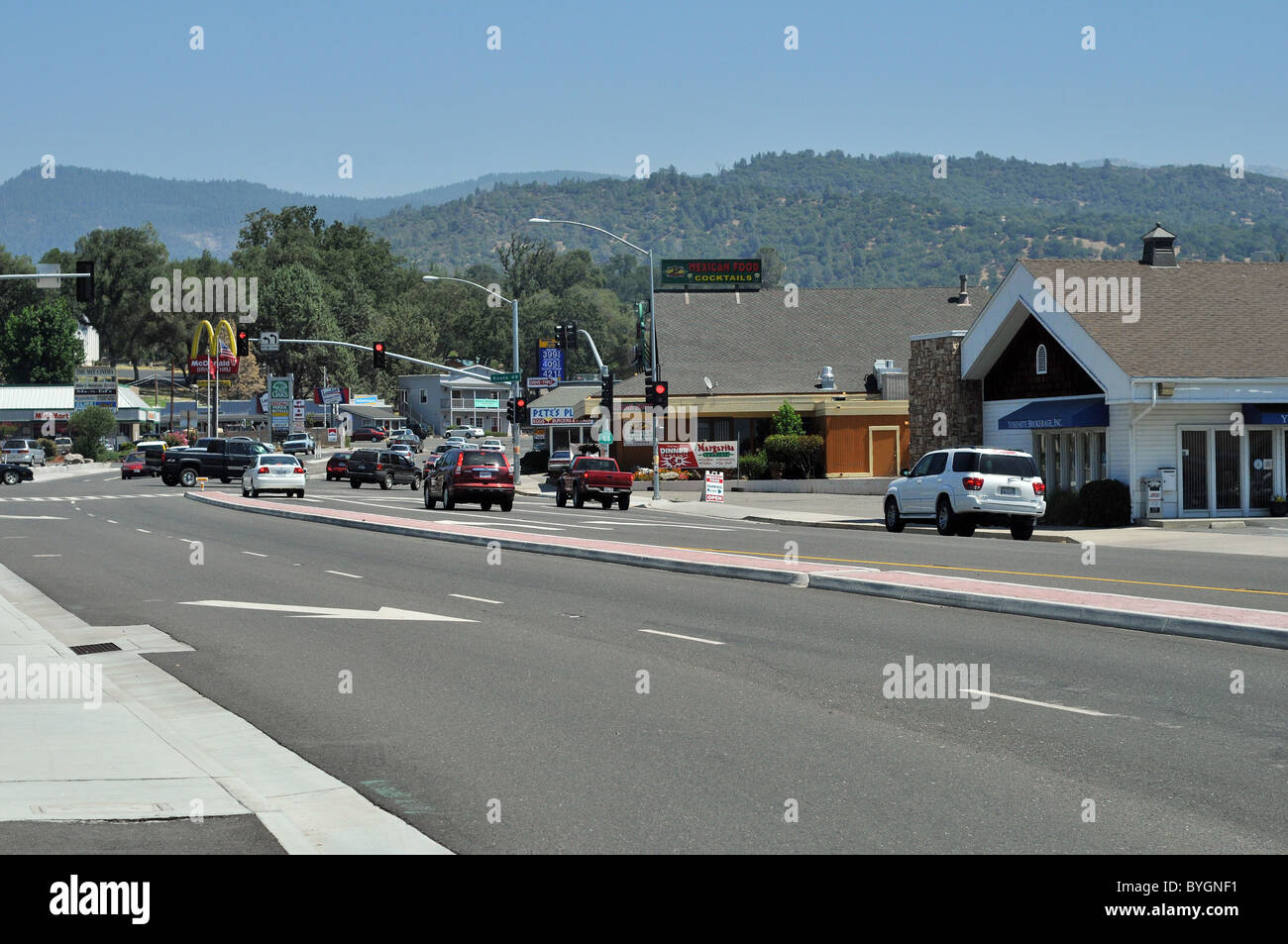 Junction of California State Highways 41 and 49, Oakhurst, California