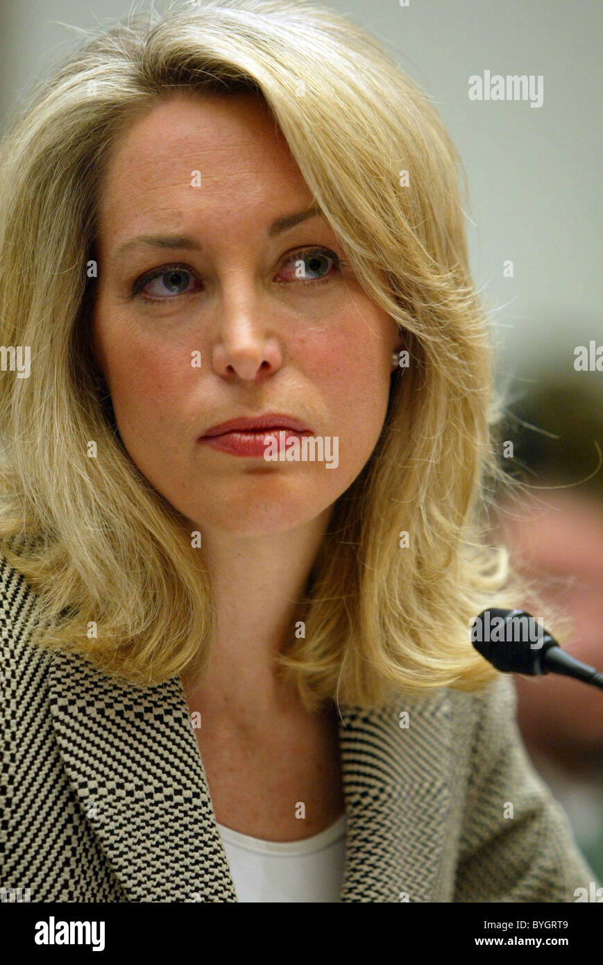 Valerie Plame Wilson The outed CIA agent testified before the House Oversight and Government Reform Committee chaired by Henry Stock Photo