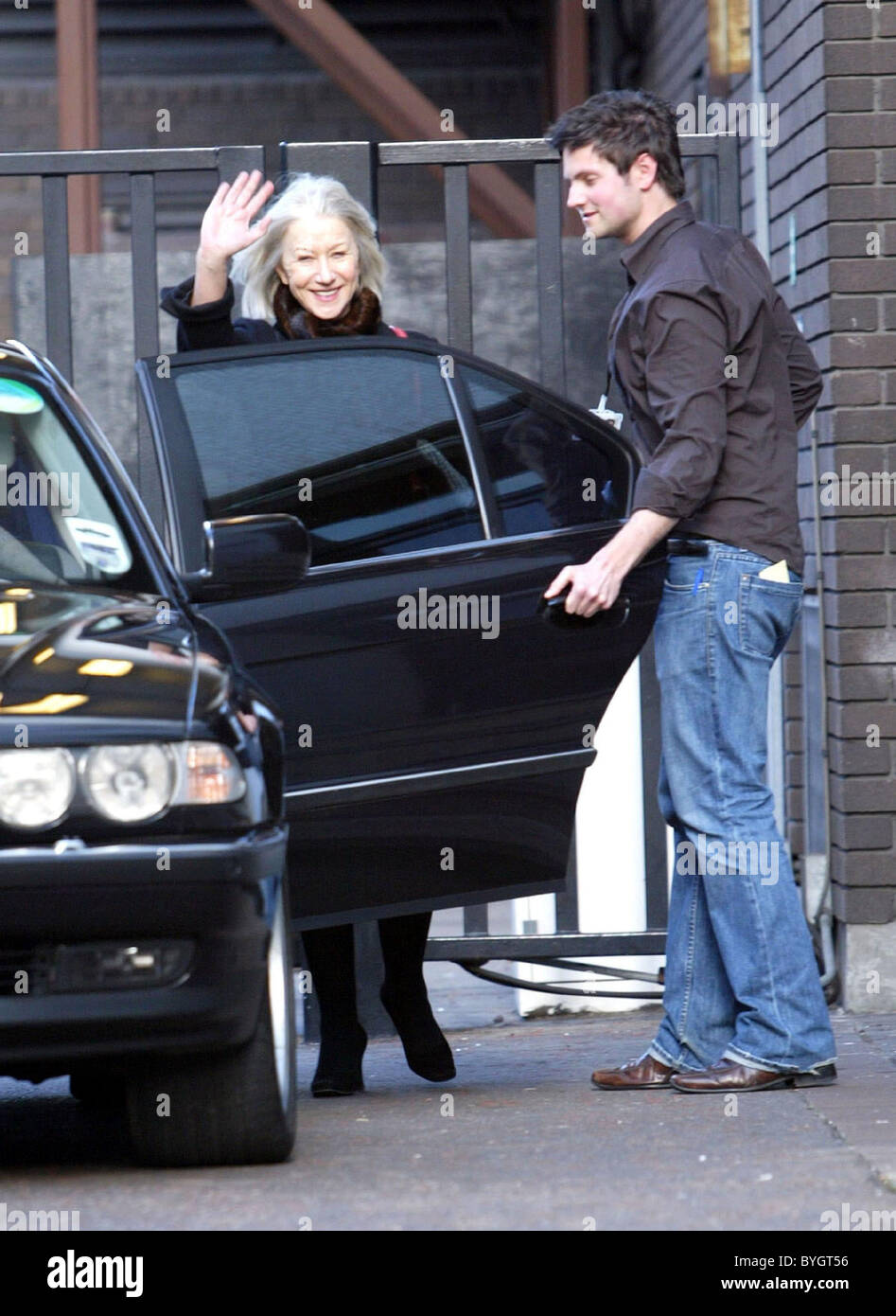 Oscar winner Dame Helen Mirren getting into her car after a meeting ...