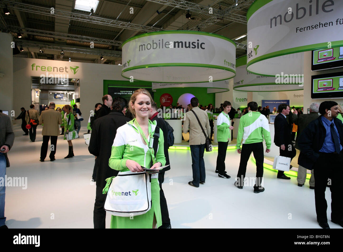 Atmosphere at the CeBIT 2007, the world's largest computer fair ...