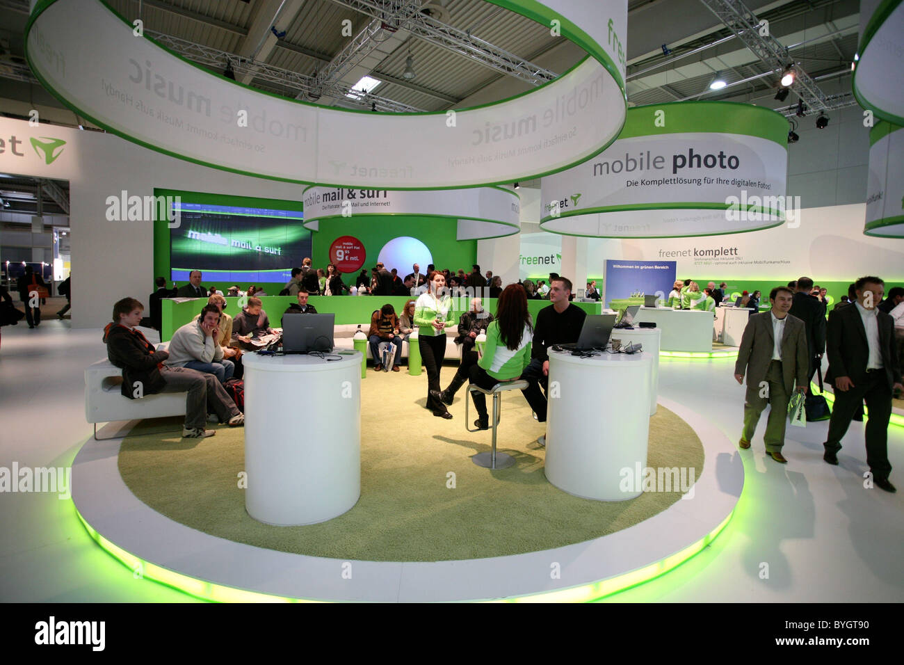 Atmosphere at the CeBIT 2007, the world's largest computer fair ...